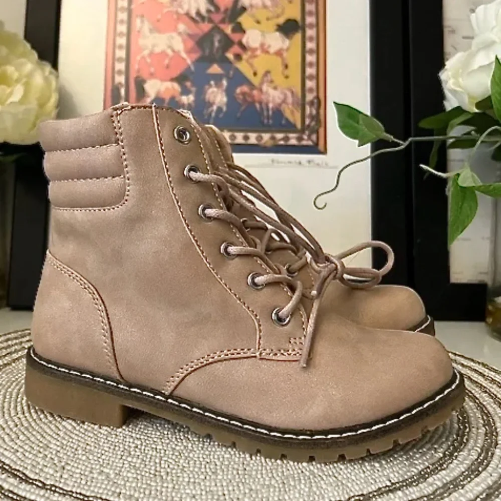 The Children’s Place golden combat boots